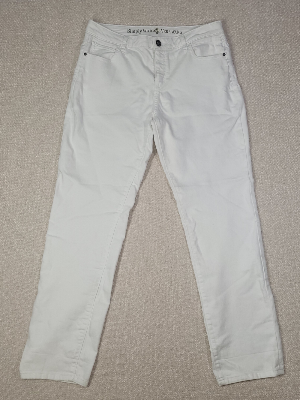 Simply Vera Vera Wang White Denim Rollcuff Capri